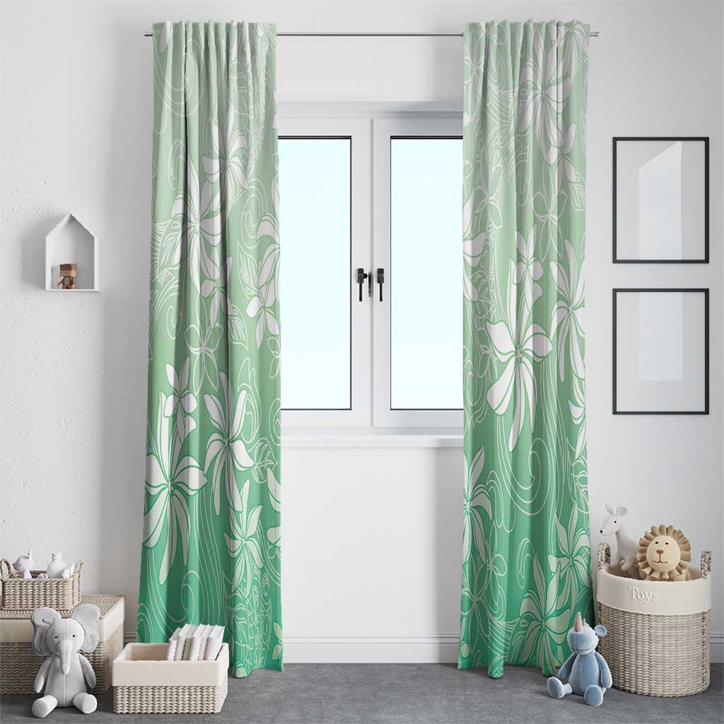 Tiare Tahiti Window Curtain Matcha Polynesia Motifs - Polynesian Pride