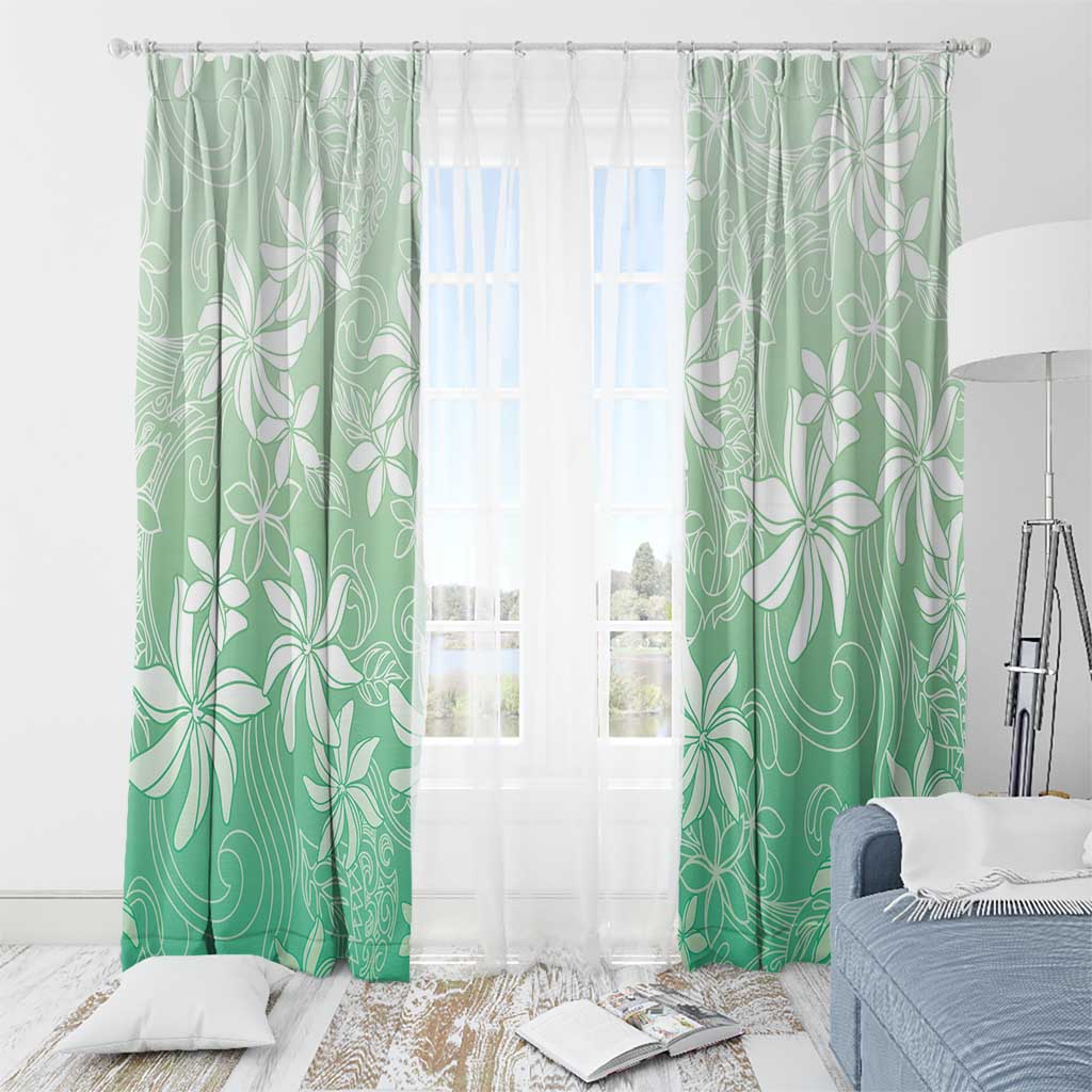 Tiare Tahiti Window Curtain Matcha Polynesia Motifs - Polynesian Pride