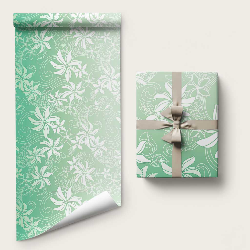 Tiare Tahiti Wrapping Paper Matcha Polynesia Motifs - Polynesian Pride