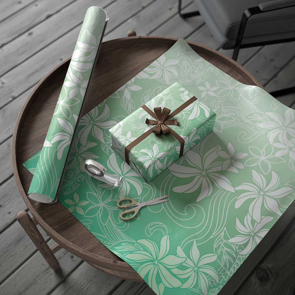 Tiare Tahiti Wrapping Paper Matcha Polynesia Motifs - Polynesian Pride