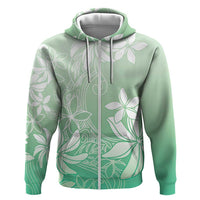 Tiare Tahiti Zip Hoodie Matcha Polynesia Motifs LT05 Zip Hoodie Green - Polynesian Pride