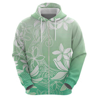 Tiare Tahiti Zip Hoodie Matcha Polynesia Motifs LT05 - Polynesian Pride