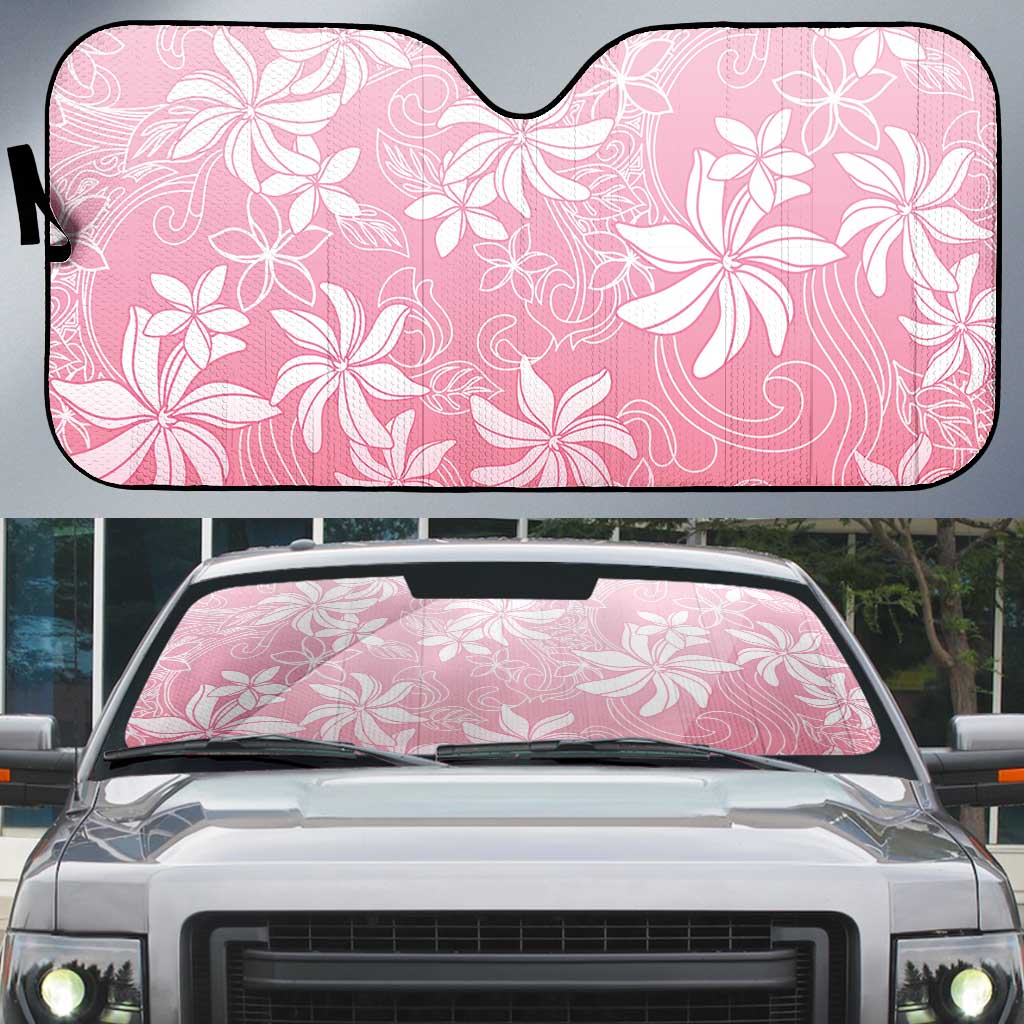 Tiare Tahiti Auto Sun Shade Pink Polynesia Motifs - Polynesian Pride