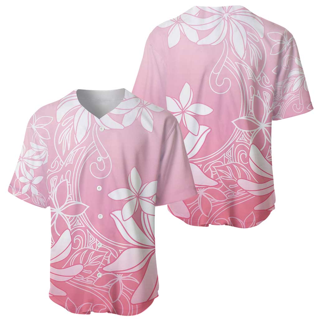 Tiare Tahiti Baseball Jersey Pink Polynesia Motifs LT05 - Polynesian Pride