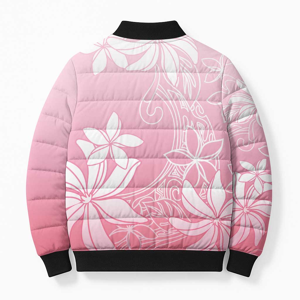 Tiare Tahiti Bomber Puffer Jacket Pink Polynesia Motifs - Polynesian Pride