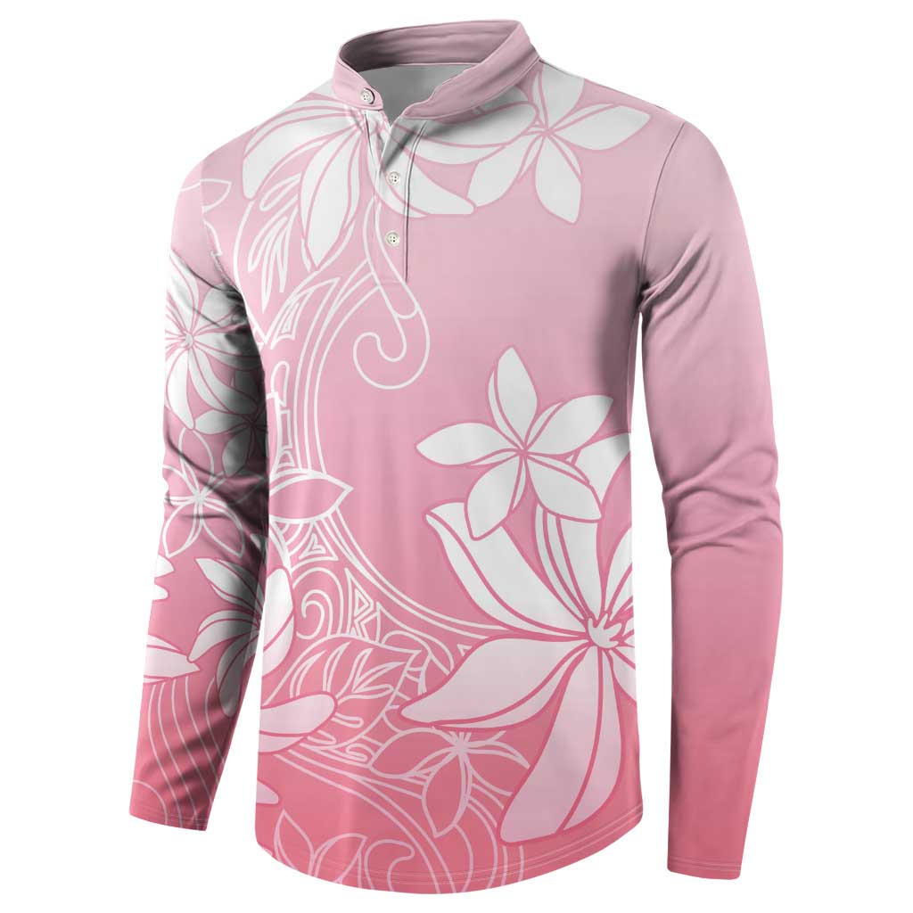 Tiare Tahiti Button Sweatshirt Pink Polynesia Motifs - Polynesian Pride