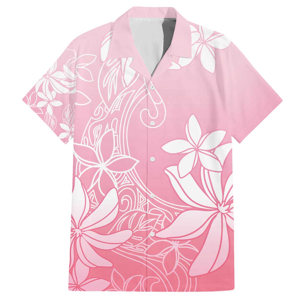Tiare Tahiti Family Matching Off The Shoulder Long Sleeve Dress and Hawaiian Shirt Pink Polynesia Motifs LT05 Dad's Shirt - Short Sleeve Pink - Polynesian Pride
