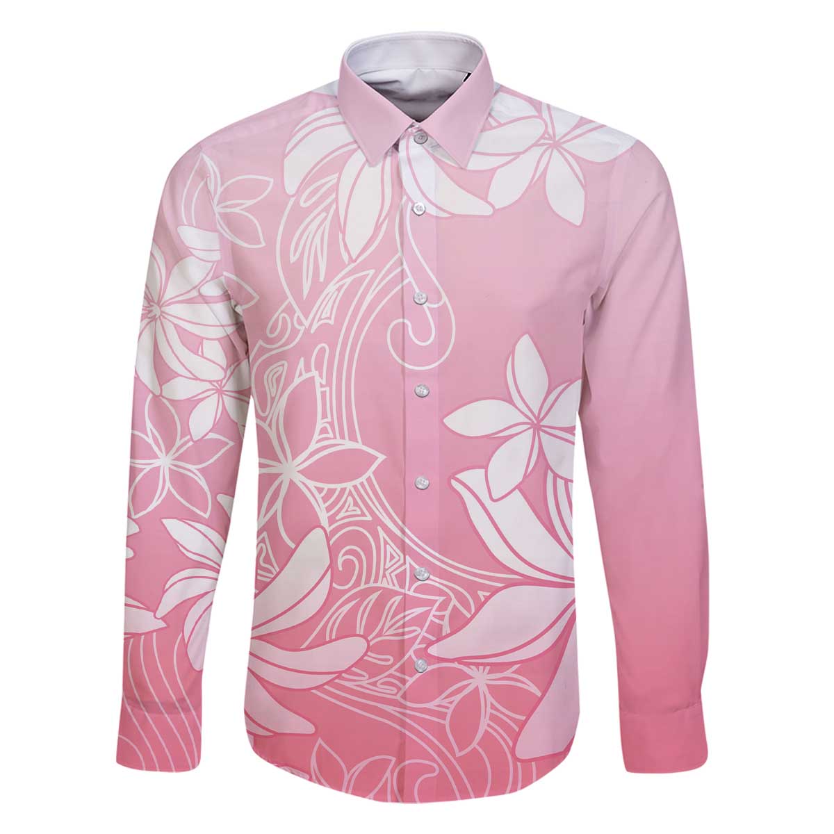 Tiare Tahiti Family Matching Off The Shoulder Long Sleeve Dress and Hawaiian Shirt Pink Polynesia Motifs LT05 Dad's Shirt - Long Sleeve Pink - Polynesian Pride
