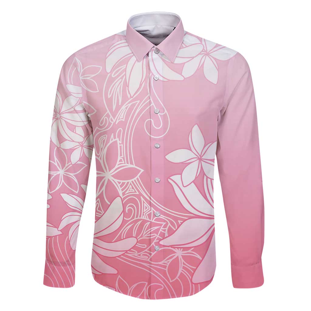 Tiare Tahiti Family Matching Off Shoulder Maxi Dress and Hawaiian Shirt Pink Polynesia Motifs - Polynesian Pride
