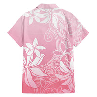Tiare Tahiti Family Matching Off Shoulder Short Dress and Hawaiian Shirt Pink Polynesia Motifs - Polynesian Pride