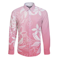 Tiare Tahiti Family Matching Puletasi and Hawaiian Shirt Pink Polynesia Motifs LT05 Dad's Shirt - Long Sleeve Pink - Polynesian Pride