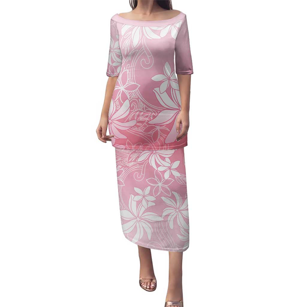 Tiare Tahiti Family Matching Puletasi and Hawaiian Shirt Pink Polynesia Motifs LT05 Mom's Dress Pink - Polynesian Pride