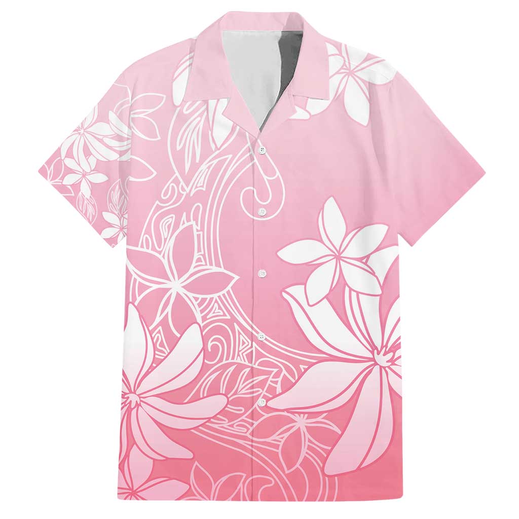 Tiare Tahiti Family Matching Short Sleeve Bodycon Dress and Hawaiian Shirt Pink Polynesia Motifs LT05 Dad's Shirt - Short Sleeve Pink - Polynesian Pride