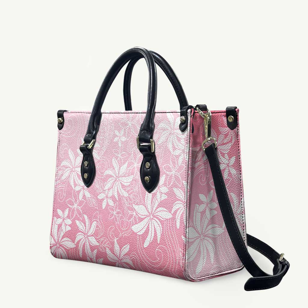 Tiare Tahiti Leather Bag Pink Polynesia Motifs - Polynesian Pride