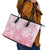 Tiare Tahiti Leather Tote Bag Pink Polynesia Motifs - Polynesian Pride