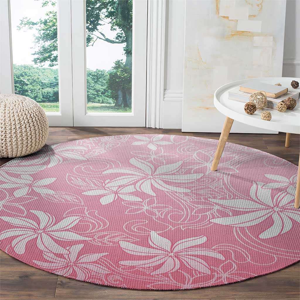Tiare Tahiti Round Carpet Pink Polynesia Motifs LT05 - Polynesian Pride