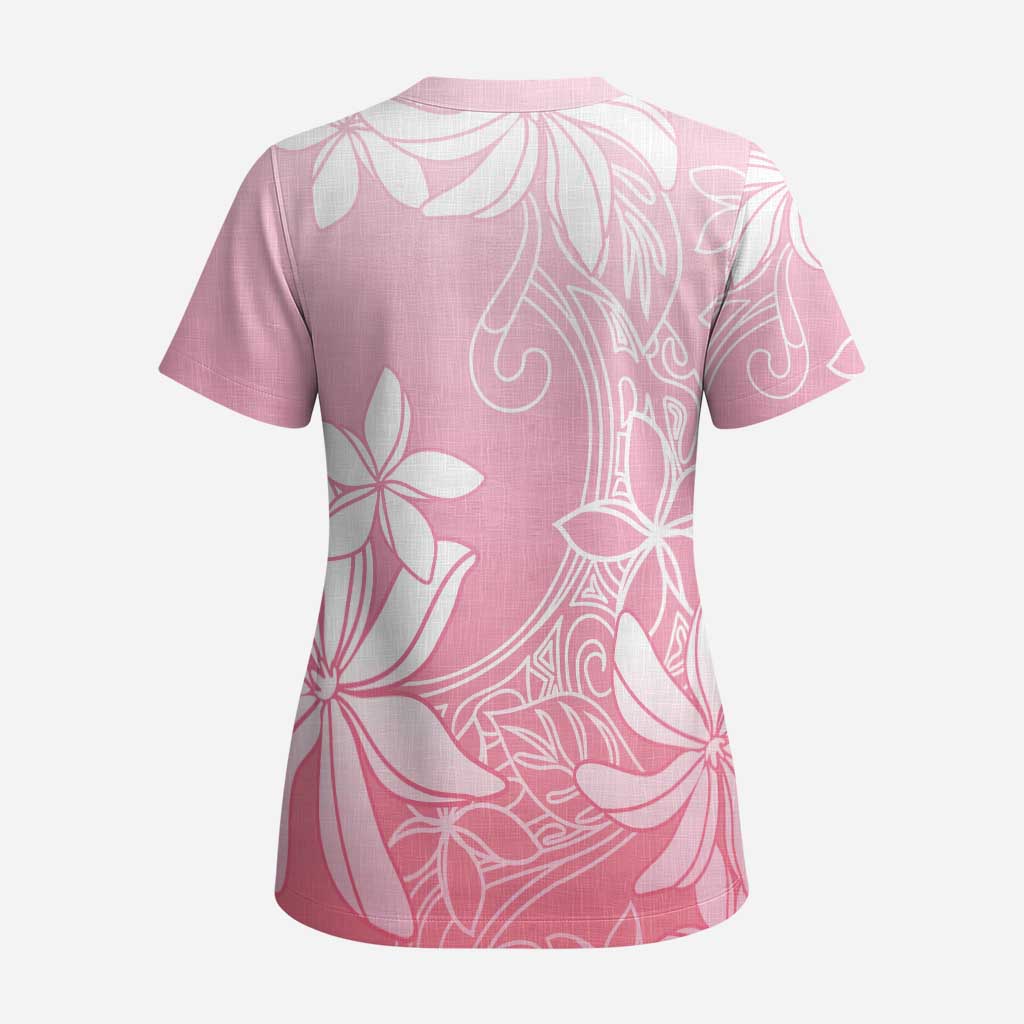 Tiare Tahiti Scrub Top Pink Polynesia Motifs LT05 - Polynesian Pride