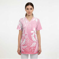 Tiare Tahiti Scrub Top Pink Polynesia Motifs LT05 - Polynesian Pride
