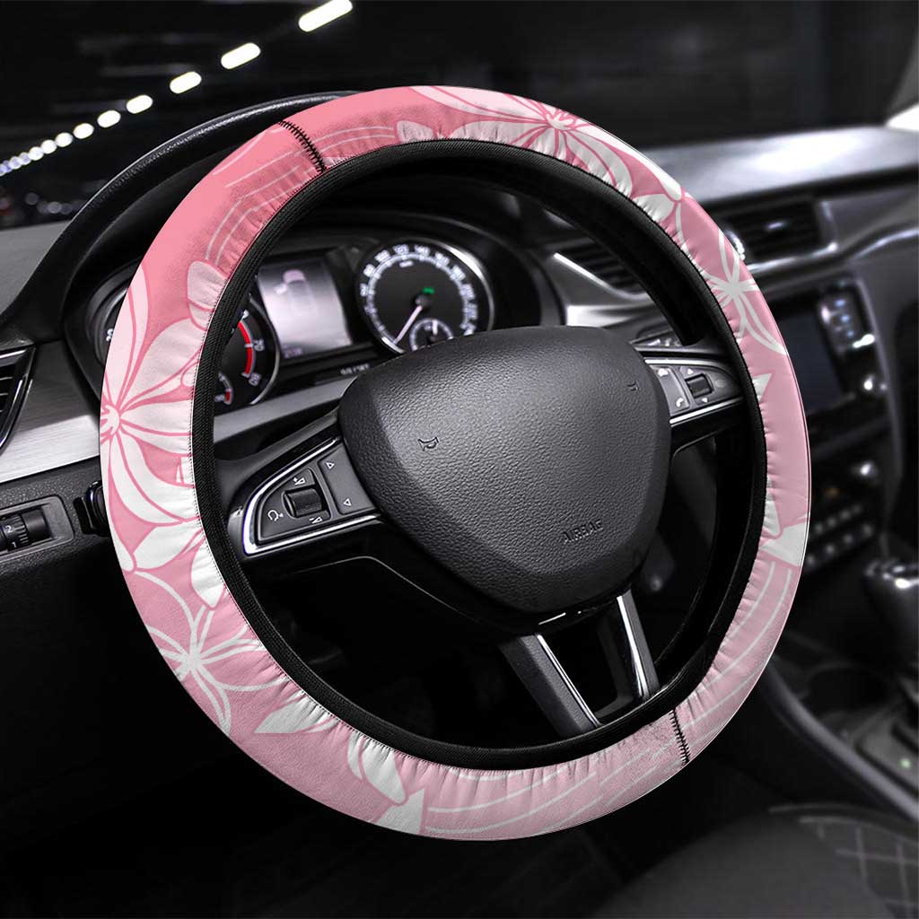Tiare Tahiti Steering Wheel Cover Pink Polynesia Motifs - Polynesian Pride