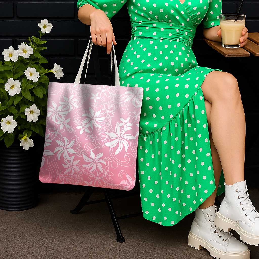 Tiare Tahiti Tote Bag Pink Polynesia Motifs - Polynesian Pride