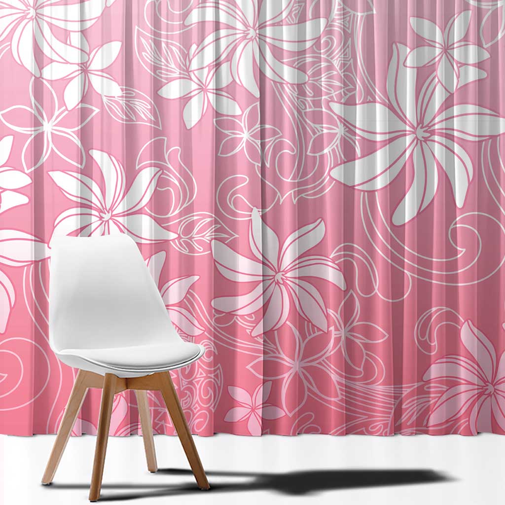 Tiare Tahiti Window Curtain Pink Polynesia Motifs LT05 - Polynesian Pride
