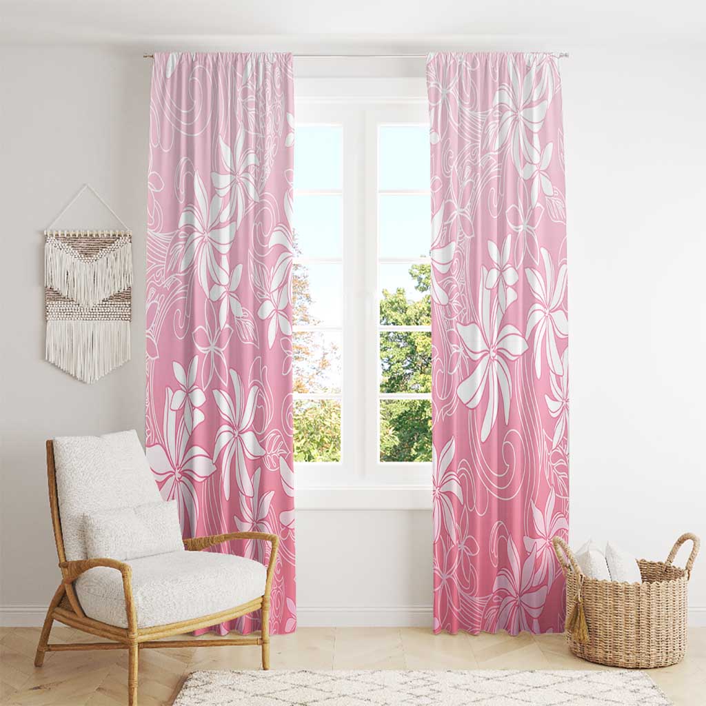 Tiare Tahiti Window Curtain Pink Polynesia Motifs LT05 - Polynesian Pride