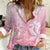 Tiare Tahiti Women Casual Shirt Pink Polynesia Motifs - Polynesian Pride