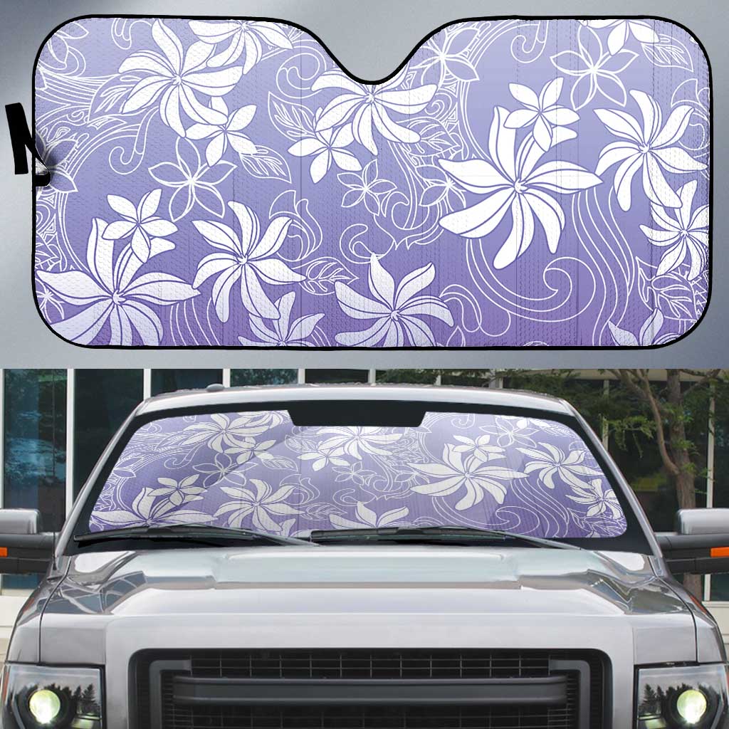 Tiare Tahiti Auto Sun Shade Purple Polynesia Motifs LT05 Purple - Polynesian Pride