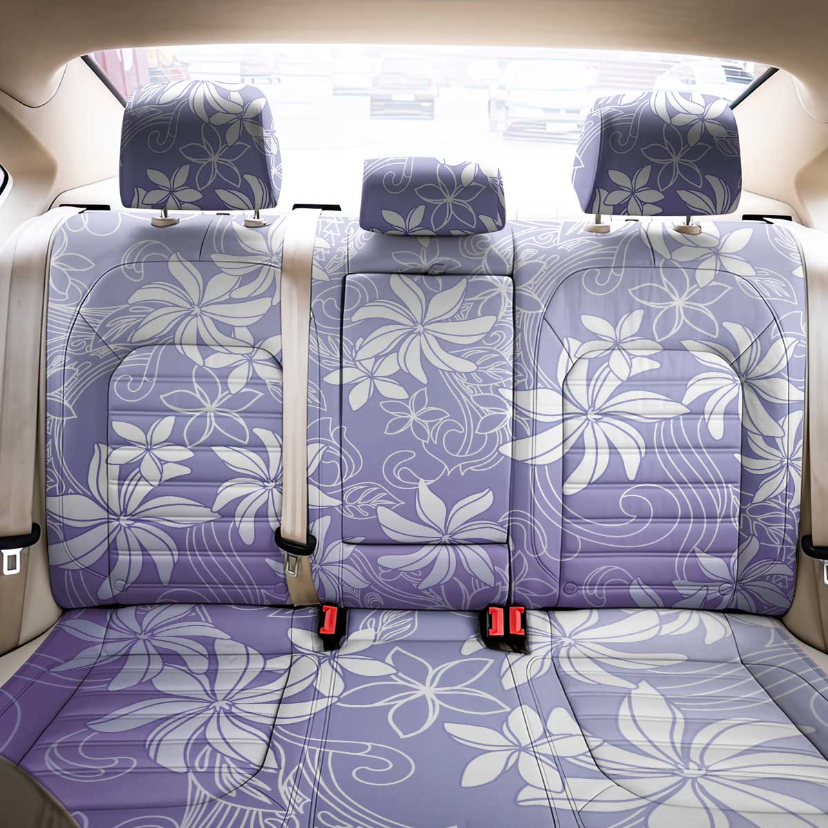 Tiare Tahiti Back Car Seat Cover Purple Polynesia Motifs LT05 - Polynesian Pride