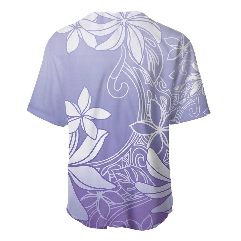 Tiare Tahiti Baseball Jersey Purple Polynesia Motifs LT05 - Polynesian Pride