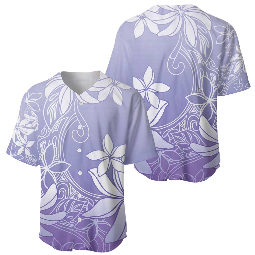 Tiare Tahiti Baseball Jersey Purple Polynesia Motifs LT05 - Polynesian Pride
