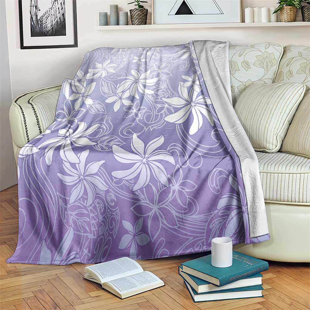 Tiare Tahiti Blanket Purple Polynesia Motifs LT05 Purple - Polynesian Pride