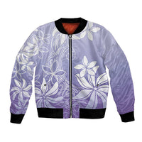 Tiare Tahiti Bomber Jacket Purple Polynesia Motifs LT05 Unisex Purple - Polynesian Pride