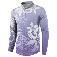 Tiare Tahiti Button Sweatshirt Purple Polynesia Motifs - Polynesian Pride