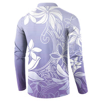 Tiare Tahiti Button Sweatshirt Purple Polynesia Motifs - Polynesian Pride