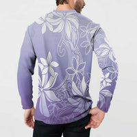 Tiare Tahiti Button Sweatshirt Purple Polynesia Motifs - Polynesian Pride