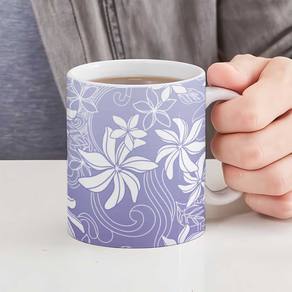 Tiare Tahiti Ceramic Mug Purple Polynesia Motifs LT05 - Polynesian Pride