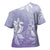 Tiare Tahiti Cross Shoulder Shirt Purple Polynesia Motifs - Polynesian Pride