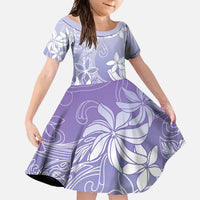 Tiare Tahiti Family Matching Mermaid Dress and Hawaiian Shirt Purple Polynesia Motifs LT05 Daughter's Dress Purple - Polynesian Pride