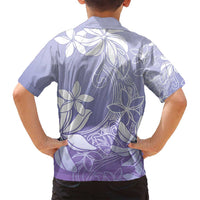Tiare Tahiti Family Matching Off Shoulder Maxi Dress and Hawaiian Shirt Purple Polynesia Motifs - Polynesian Pride