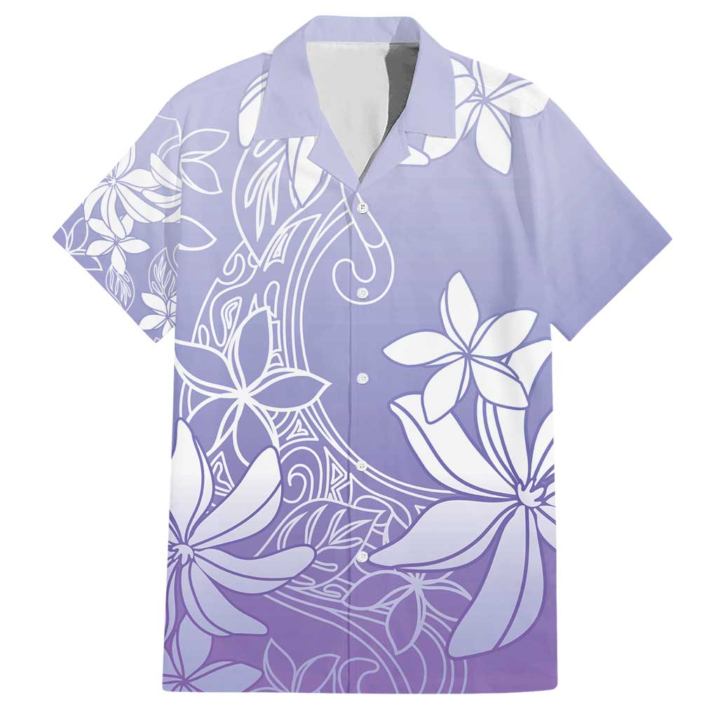 Tiare Tahiti Family Matching Short Sleeve Bodycon Dress and Hawaiian Shirt Purple Polynesia Motifs LT05 Dad's Shirt - Short Sleeve Purple - Polynesian Pride