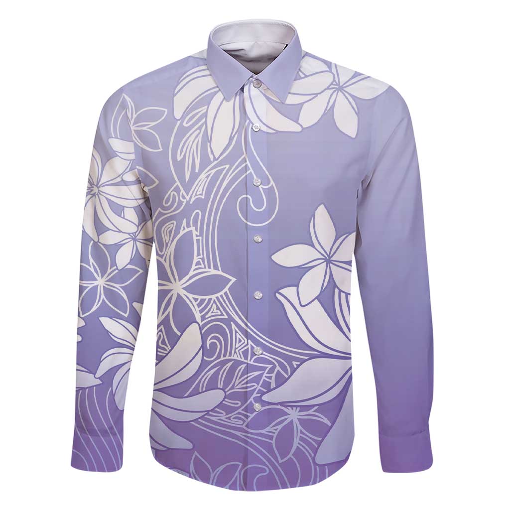 Tiare Tahiti Family Matching Short Sleeve Bodycon Dress and Hawaiian Shirt Purple Polynesia Motifs LT05 Dad's Shirt - Long Sleeve Purple - Polynesian Pride