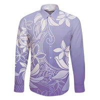 Tiare Tahiti Family Matching Short Sleeve Bodycon Dress and Hawaiian Shirt Purple Polynesia Motifs LT05 Dad's Shirt - Long Sleeve Purple - Polynesian Pride
