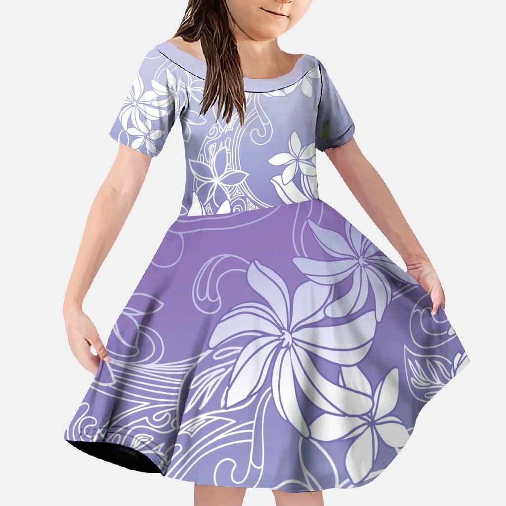 Tiare Tahiti Family Matching Summer Maxi Dress and Hawaiian Shirt Purple Polynesia Motifs - Polynesian Pride