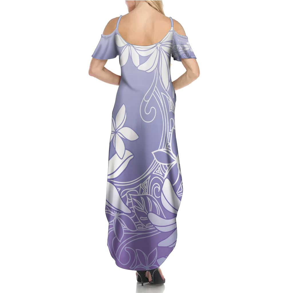 Tiare Tahiti Family Matching Summer Maxi Dress and Hawaiian Shirt Purple Polynesia Motifs - Polynesian Pride