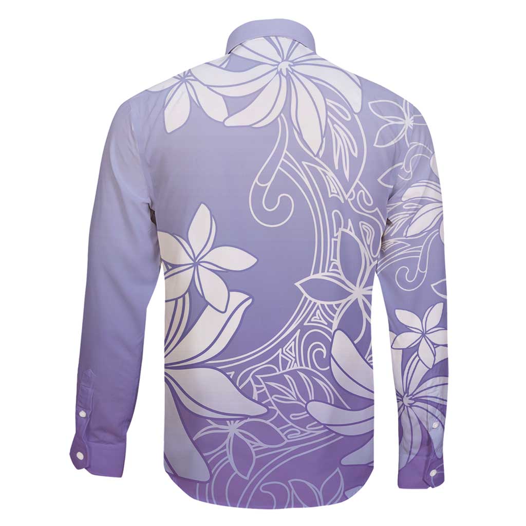 Tiare Tahiti Family Matching Tank Maxi Dress and Hawaiian Shirt Purple Polynesia Motifs - Polynesian Pride