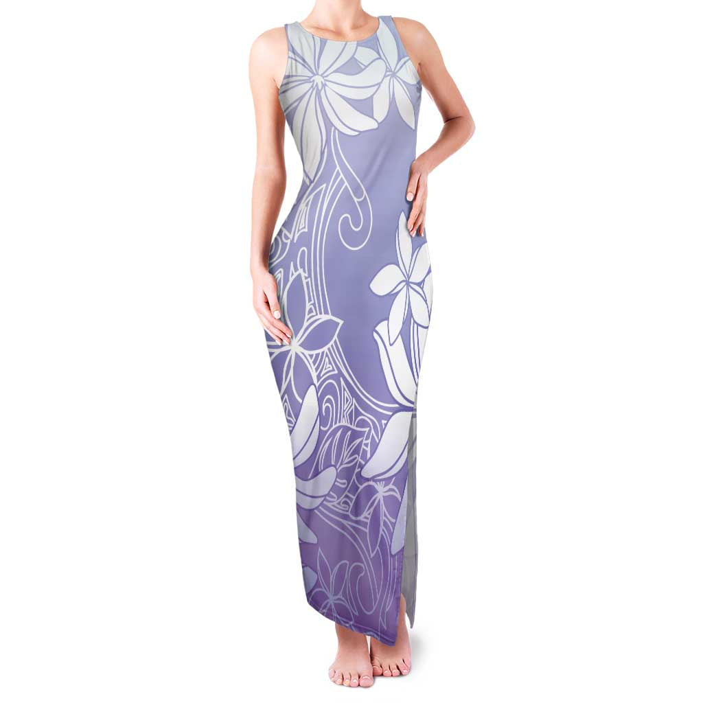 Tiare Tahiti Family Matching Tank Maxi Dress and Hawaiian Shirt Purple Polynesia Motifs - Polynesian Pride