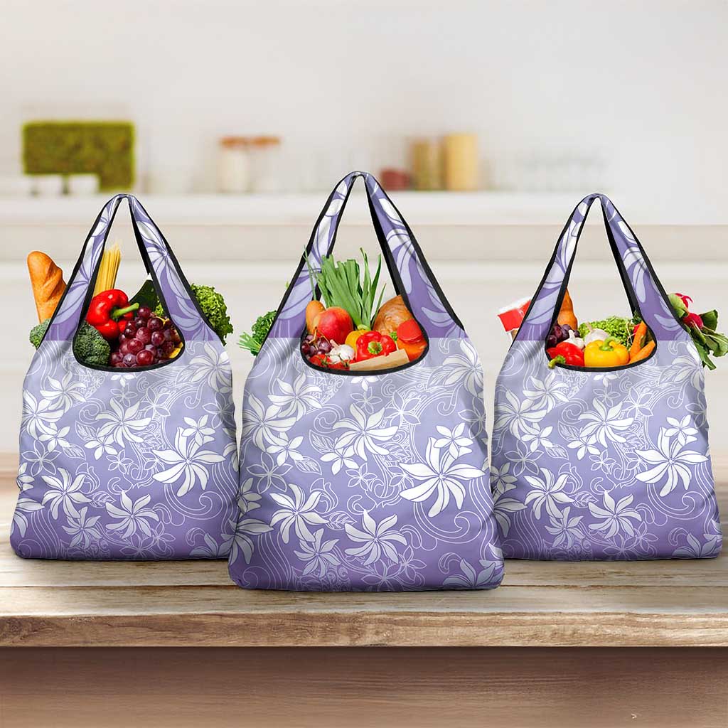 Tiare Tahiti Grocery Bag Purple Polynesia Motifs LT05 3-pack One Size Purple - Polynesian Pride