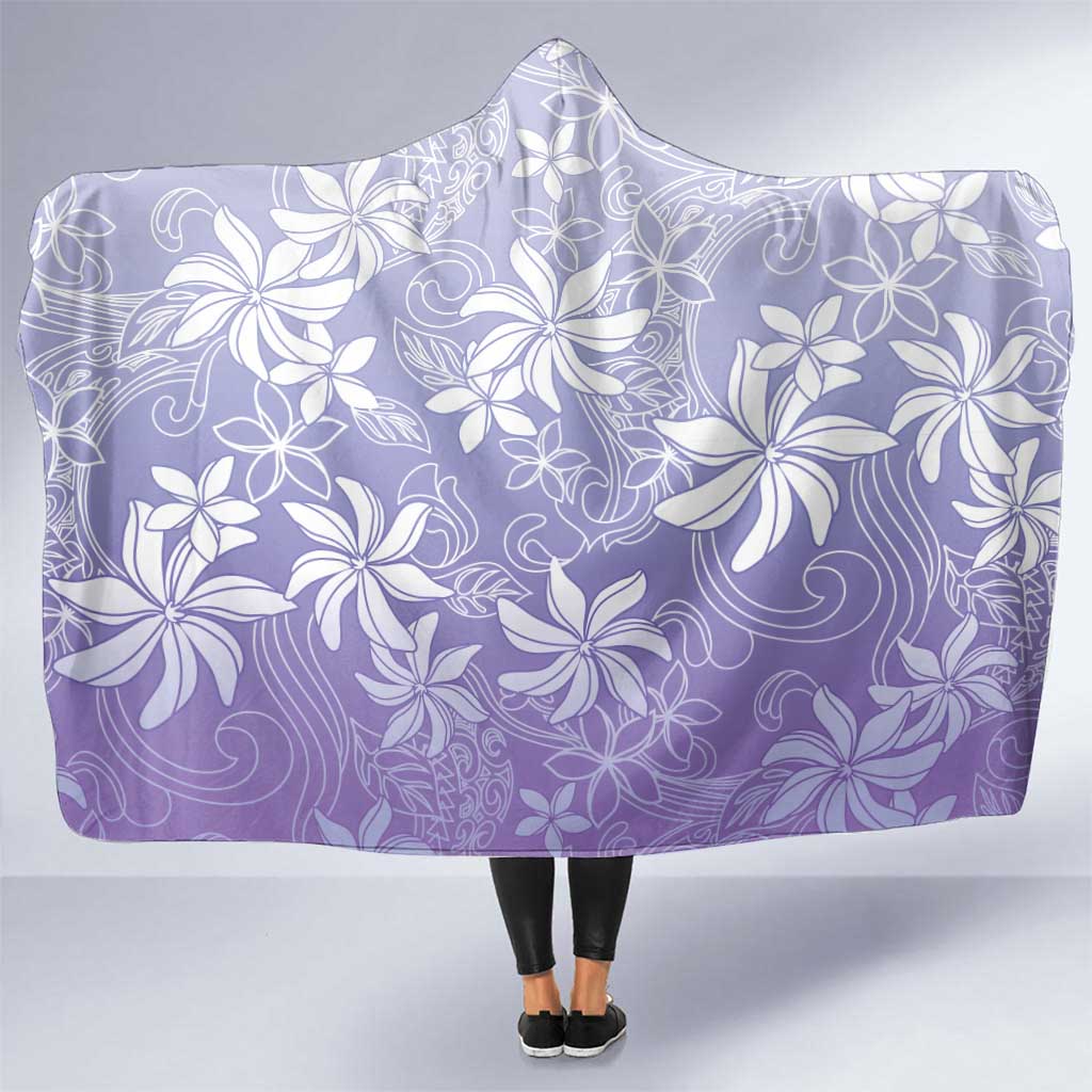 Tiare Tahiti Hooded Blanket Purple Polynesia Motifs LT05 One Size Purple - Polynesian Pride