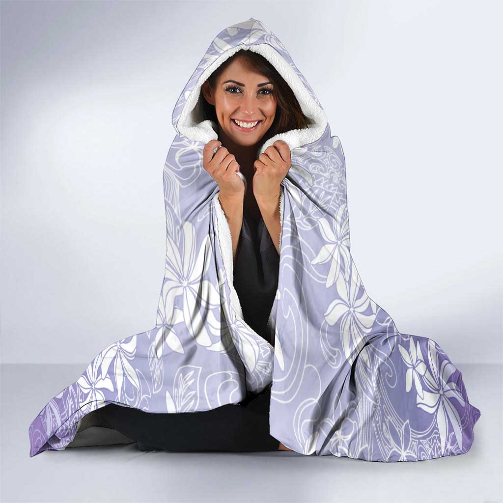 Tiare Tahiti Hooded Blanket Purple Polynesia Motifs LT05 - Polynesian Pride